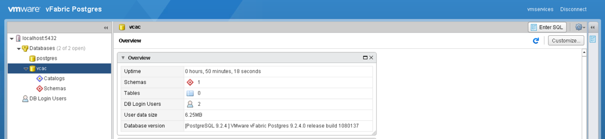 Configure vPostgres