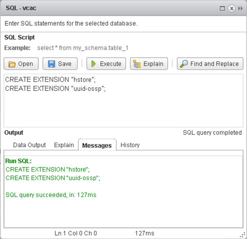 Configure vPostgres