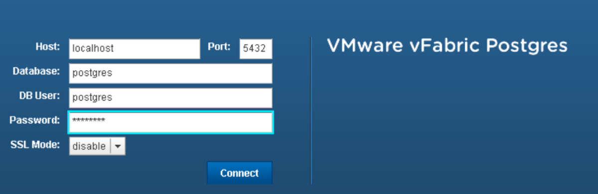 vPostgres Login