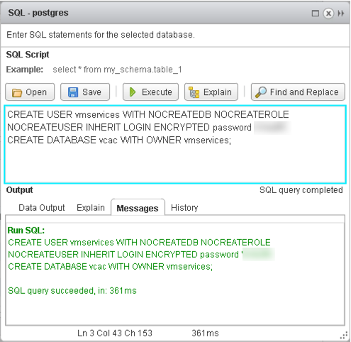 vPostgres User Creation