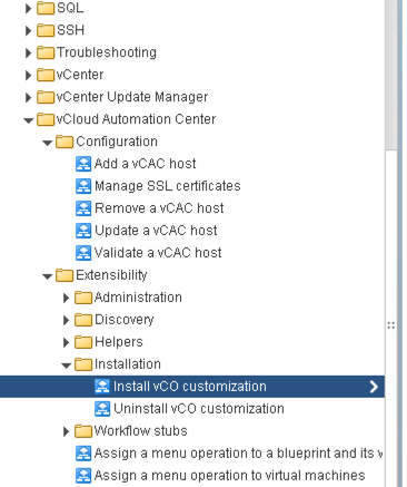 Install vCO Customisation